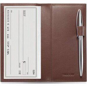 HISCOW Supple Leather Checkbook Cover with Free Divider - Italian Calfskin